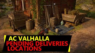 AC Valhalla Pending Deliveries Locations  Where to deliver Stone Slab Rosewater Mead Crate Anvil [upl. by Notecnirp]