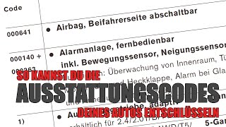 Ausstattungscodes über Fahrgestellnummer VIN FIN herausfinden entschlüsseln Auto VIN Decoder Online [upl. by Onitselec93]