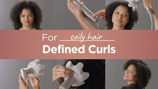 Defined Curls for Coily Hair  Shark FlexStyle™ [upl. by Nwahsauq]