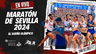 En Vivo  Maratón de Sevilla 2024  Clasificatorio para el Maratón Olímpico de París 2024 en RR [upl. by Eneles]