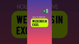 How to Remove Weekends in Excelexcel exceltricks exceltips [upl. by Benjy]