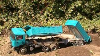 RC HEAVY CONSTRUCTION SITE MUST SEE BIG RC SCALE MODELS RC TIPPER AND TRAILER [upl. by Nissa]