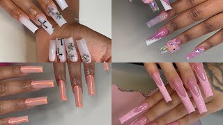 Watch Me Work  The Process of 4 Different Acrylic Nail Sets [upl. by Newra]