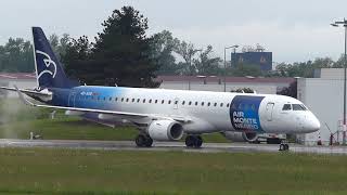 Embraer E195LR Air Montenegro 4OAOB  Take Off at LFMH Saint Etienne Airport [upl. by Akienat614]