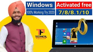 How To Activate Window 10  8  7 free without product key  Latest 2020  technical point [upl. by Enyawal]