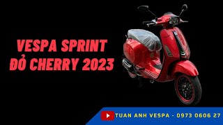 Vespa Sprint 125 Đỏ Cherry 2023 Phối Đen SPORT  Mẫu Phối Vạn Người Mê  Tuấn Anh Vespa [upl. by Aicirtal399]