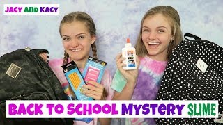 Back to School Mystery Slime Challenge  Jacy and Kacy [upl. by Nnairak]