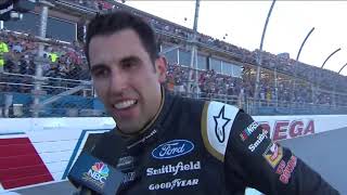 2018 1000bulbscom 500 aric almirola wins at Talladega superspeedway [upl. by Enibas783]