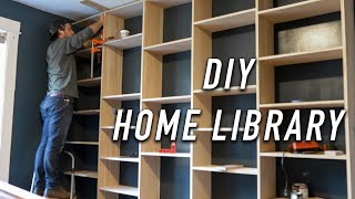 We built this MASSIVE 3 wall Bookshelf  Simple Design [upl. by Einiffit]