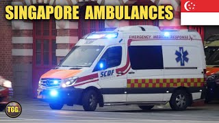 Singapore Civil Defence Ambulances Responding Central Fire Station COMPILATION [upl. by Nwahsad]