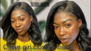 How to reinstall lace closure wig in 2023 Beginner step by step viral lacefrontwig wiginstall [upl. by Laroc]