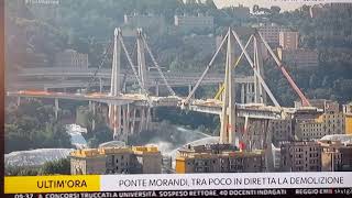 Demolizione Ponte Morandi di Genova Ore 938 del 28062019 [upl. by Eadie560]