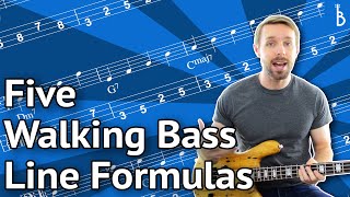 Walking Bass Line Lesson 5 PlugAndPlay Formulas You Can Use Right Now [upl. by Berlin]