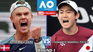 HOLGER RUNE VS YOSHIHITO NISHIOKA 西岡良仁 Live  AUSTRALIAN OPEN 2024 ROUND 1 [upl. by Beisel]