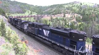 SD70MAC led coal train climbs Mullan Pass [upl. by Aniaz]