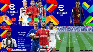 eFootball PES 2025 PPSSPP Download English Version New Update Kits 2425 amp New Transfers HD Graphics [upl. by Eira761]