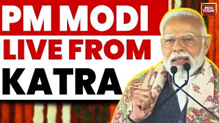 PM Modi Live PM Modi Speech From Katra  PM Modi In Jammu And Kashmir  JampK Election Live Updates [upl. by Suollecram]