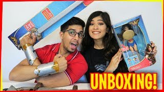 UNBOXING  WONDER WOMAN ADVENTURE PACK  Latest Collectibles Sword Bag Doll Toys and More [upl. by Tung]