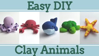 Easy Clay Animals for Beginners 1│5 in 1 Polymer Clay Tutorial [upl. by Hermione]