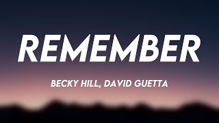 Remember  Becky Hill David Guetta Lyriccentric 🎹 [upl. by Ais]