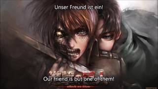 Attack on Titan  quotJiyuu no Tsubasaquot Romaji  English Translation Lyrics 35 [upl. by Elauqsap783]