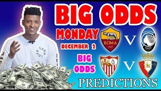 Big Odds Football Prediction Today 02122024  Betting tips Today  best odds [upl. by Parthenia]