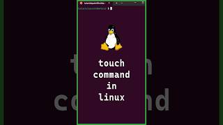 610 Basic Linux Commands  touch command in linux shorts linux linuxcommands [upl. by Htebizile]