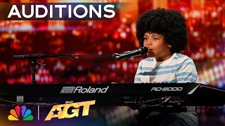 9YearOld Journeyy Sings Original Song quotParadisequot  Auditions  AGT 2024 [upl. by Etterual]