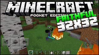 Minecraft PE Faithful 32x32 Texture Pack  MCPE 0143 TP Pocket Edition [upl. by Aisauqal]