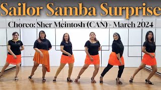 Sailor Samba Surprise  Line Dance  Choreo Sher Mcintosh CAN  March 2024 [upl. by Etyak]