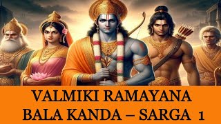 Valmiki Ramayana – Bala Kanda – Sarga 1 [upl. by Apple]