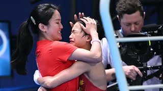 🇨🇳 Chinas Quan Hongchan gold winning performance in womens 10M platform Paris Olympics 2024 [upl. by Nalniuq]