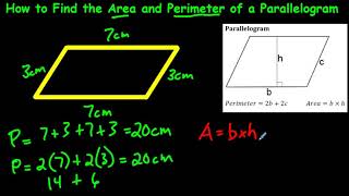 How to Find the Area and Perimeter of a Parallelogram [upl. by Sherl]