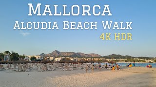 Relaxing Beach Walking  Alcudia Mallorca  Playa De Muro Beach Stroll [upl. by Nymzaj]