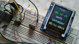 Real time clock with remote control using PIC18F4550 DS1307 and TFT display [upl. by Kristin]