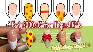 Early 2000s Cartoon Inspired Nails Using A Digital Nail Art Template ✨  Using BORN PRETTY Products [upl. by Rehpretsirhc]