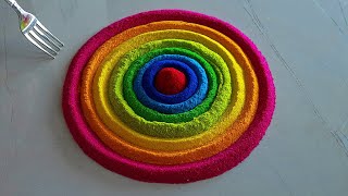 1871 Satisfying video  sand art  Peacock rangoli designs  Diwali rangoli design [upl. by Mishaan]