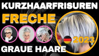 Freche Kurzhaarfrisuren graue Haare 🌸 Top Stilideen [upl. by Ellerehc]