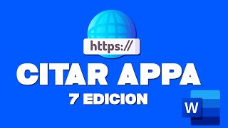 Citar sitios web con Appa 7 edición [upl. by Yzmar]