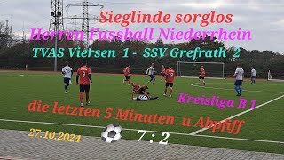 TVAS Viersen 1  SSV Grefrath 2 Herren Niederrhein Fussball Kreisliga B 2  7 Sieglinde sorglos [upl. by Rockey]