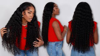 Low Maintenance Natural Curls Super Gorgeous 30quot Loose Deep Wave Wig Install Ft WIGGINS Hair [upl. by Lonna]