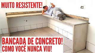 BANCADA de CONCRETO super resistente NUNCA mostrada no YouTube Veja como fazer [upl. by Hewes782]