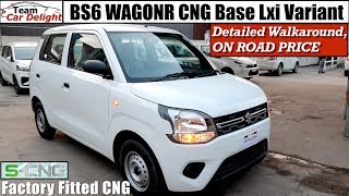 New Wagon R CNG Base Model Lxi BS6 Detailed WalkaroundOn Road Price  Wagon R LXi CNG 2020 [upl. by Seaddon]