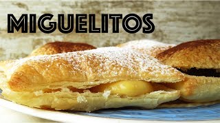 Miguelitos Hojaldres rellenos de crema pastelera [upl. by Tneicniv260]