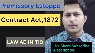 Promissory Estoppel Contract Act 1872  LAW AB INITIO [upl. by Aibara]