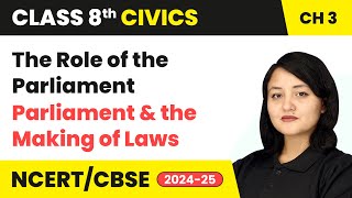 The Role of the Parliament  Parliament and the Making of Laws  Class 8 Civics Ch 3  CBSE 202425 [upl. by Ellehcor]