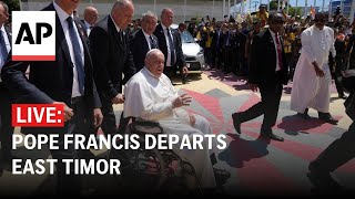 LIVE Pope Francis departs East Timor for Singapore [upl. by Simetra]