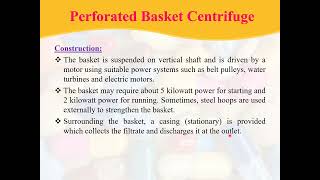 Centrifugation Perforated Basket Centrifuge [upl. by Trevor]