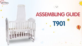 Tinnies  Wooden Cot White  Nursery Crib  Assembling Guide [upl. by Eicyac]