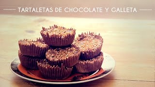 TARTALETAS DE CHOCOLATE RELLENAS DE CREMA DE GALLETA  Cocina con Olaya y Pelayo [upl. by Yaluz770]